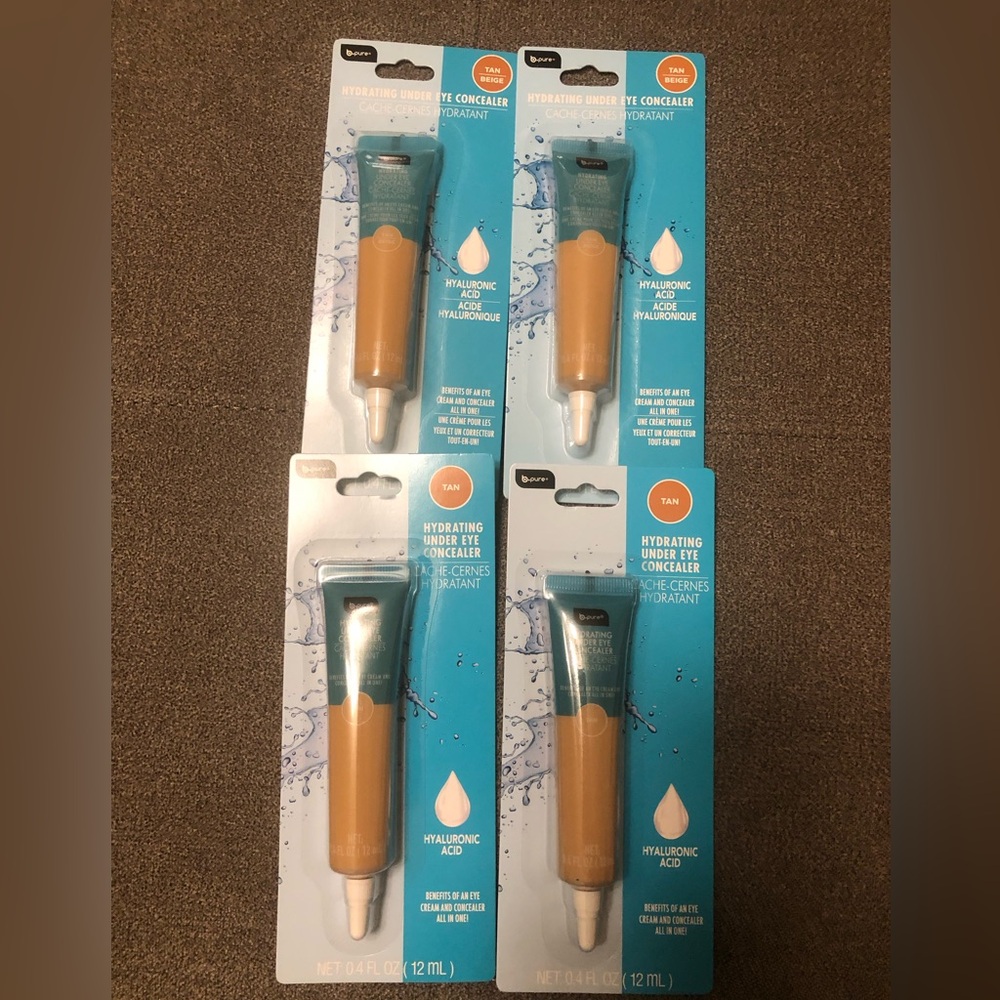 4 B-Pure Hydrating Under Eye Concealer Tan Beige Eye Cream Concealer Lot NWT